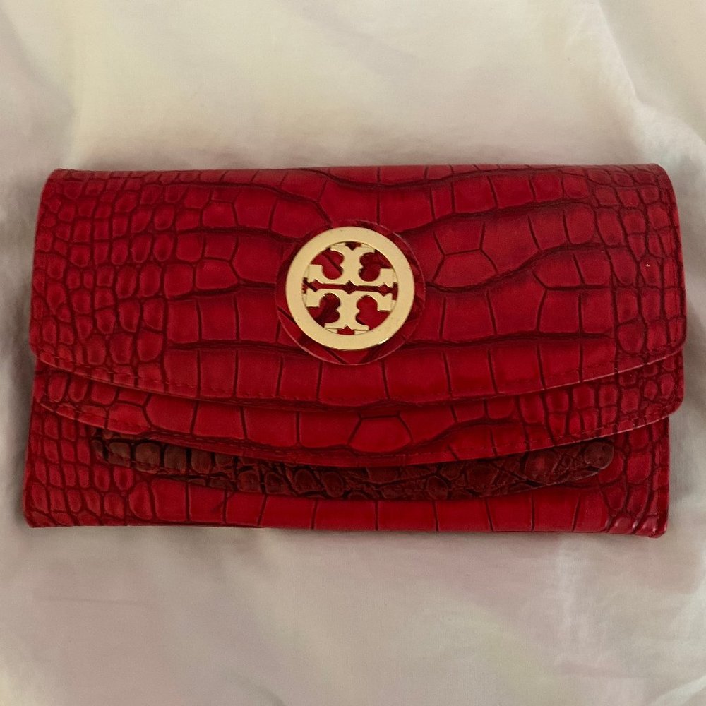 Red Tori Burch Mini Bag with two folds